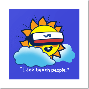 Funny Cute Kawaii Sun Movie Quote Virtual Reality Summer Sun Beach Cartoon Posters and Art